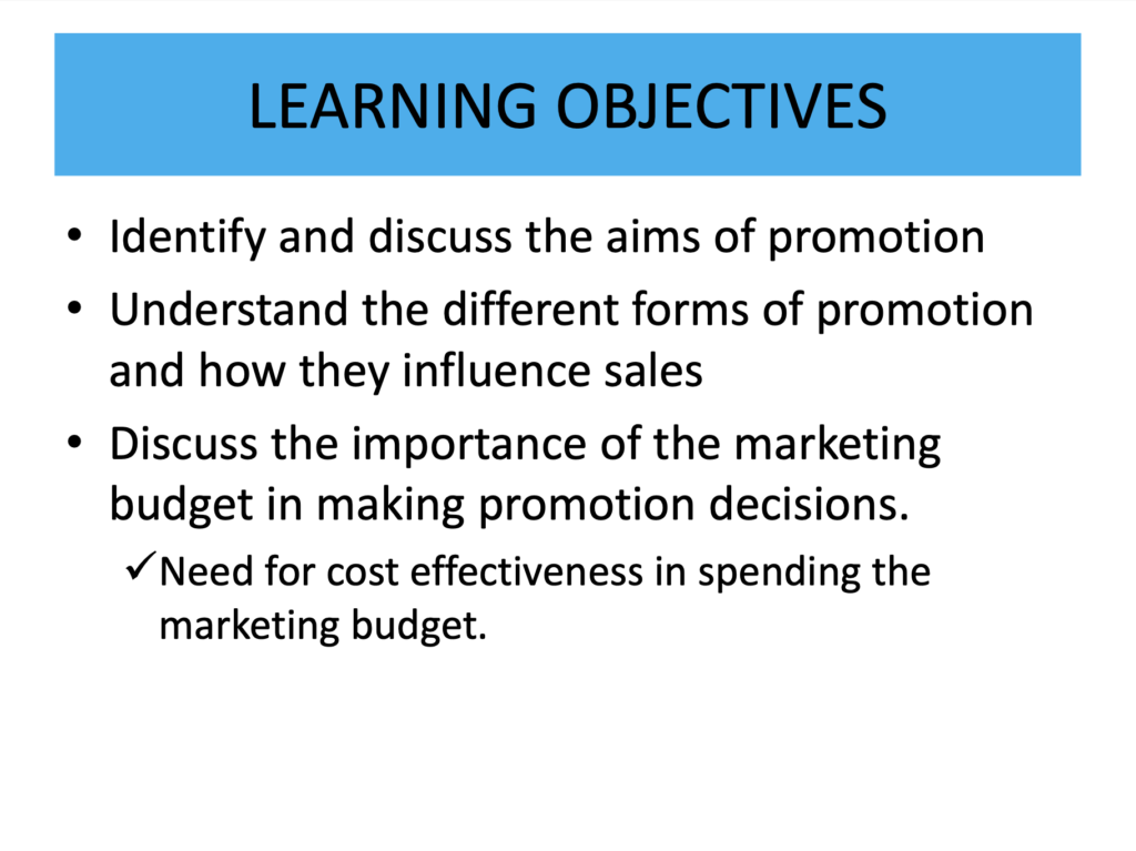 Promotion Presentation Notes